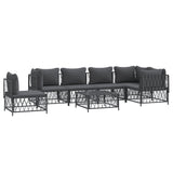 7 Piece Garden Lounge Set with Cushions Anthracite Steel - Side View
