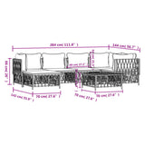 7 Piece Garden Lounge Set with Cushions White Steel