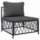 7 Piece Garden Lounge Set with Cushions Anthracite Steel - 45-Degree Angle