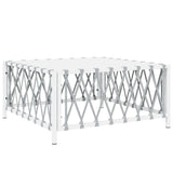 8 Piece Garden Lounge Set with Cushions White Steel - Close-Up Angle