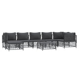 8 Piece Garden Lounge Set with Cushions Anthracite Steel - Side View