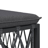 8 Piece Garden Lounge Set with Cushions Anthracite Steel - Low Angle