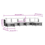 7 Piece Garden Lounge Set with Cushions Anthracite Steel