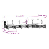 7 Piece Garden Lounge Set with Cushions Anthracite Steel - Extra Image