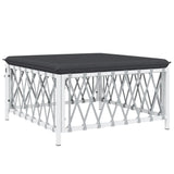 8 Piece Garden Lounge Set with Cushions White Steel