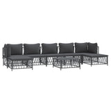 8 Piece Garden Lounge Set with Cushions Anthracite Steel - Side View