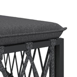 8 Piece Garden Lounge Set with Cushions Anthracite Steel - Low Angle