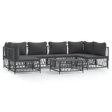 7 Piece Garden Lounge Set with Cushions Anthracite Steel