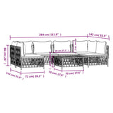 7 Piece Garden Lounge Set with Cushions Anthracite Steel - Extra Image