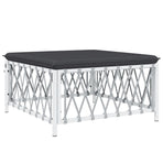 8 Piece Garden Lounge Set with Cushions White Steel