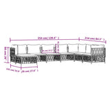 8 Piece Garden Lounge Set with Cushions Anthracite Steel