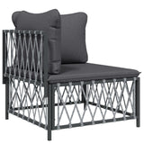 8 Piece Garden Lounge Set with Cushions Anthracite Steel - Top-Down View