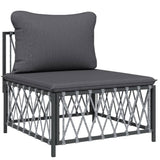 8 Piece Garden Lounge Set with Cushions Anthracite Steel - 45-Degree Angle