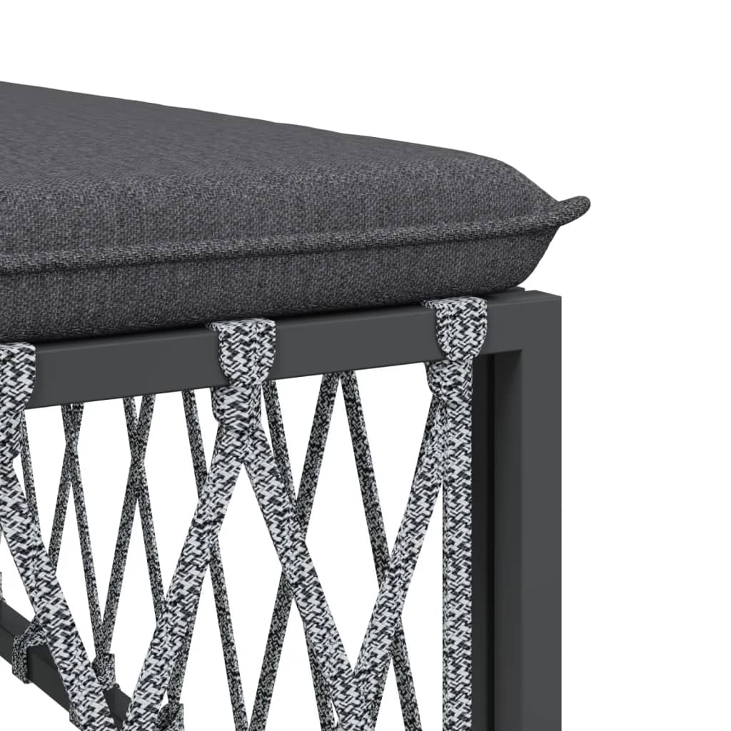 8 Piece Garden Lounge Set with Cushions Anthracite Steel