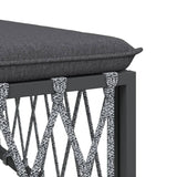 8 Piece Garden Lounge Set with Cushions Anthracite Steel - Close-Up Angle