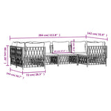 6 Piece Garden Lounge Set with Cushions Anthracite Steel