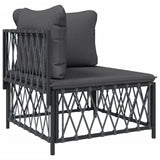 7 Piece Garden Lounge Set with Cushions Anthracite Steel - Top-Down View