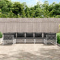 7 Piece Garden Lounge Set with Cushions White Steel