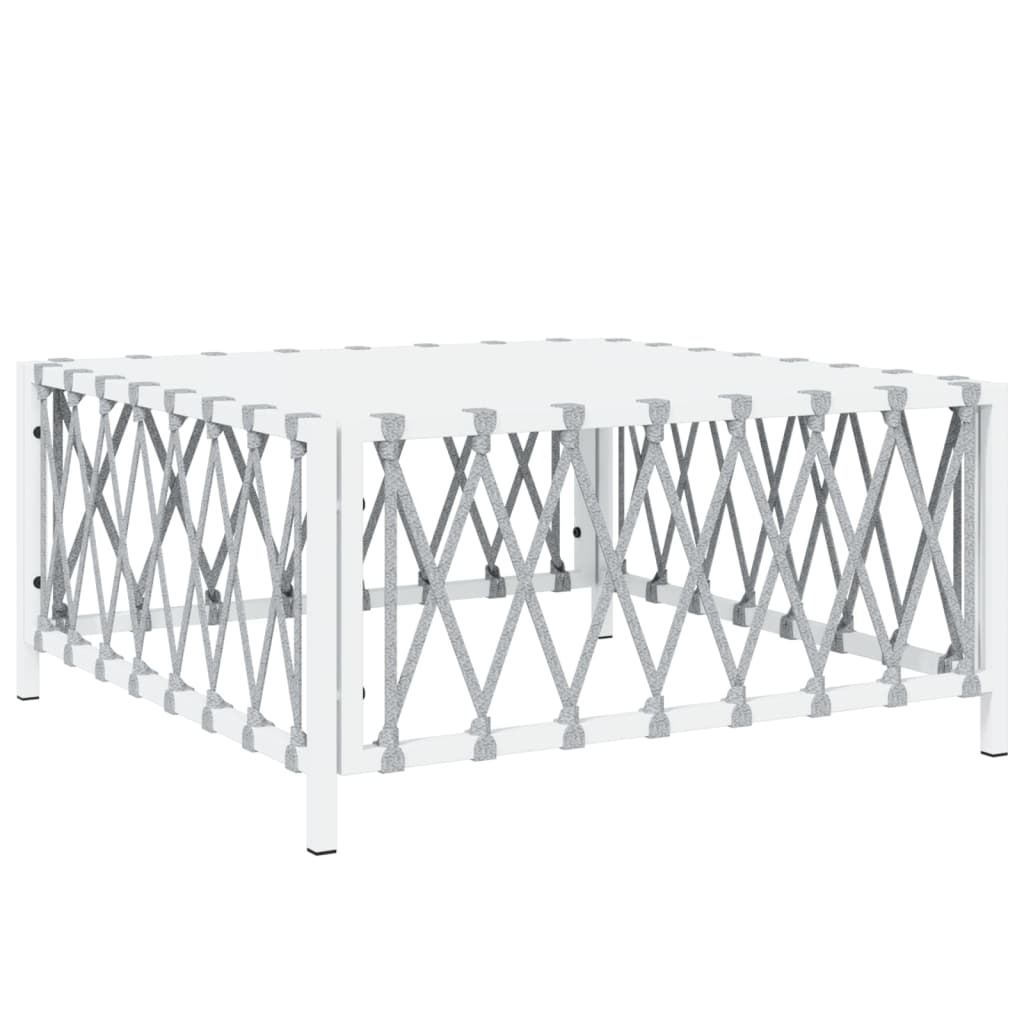 11 Piece Garden Lounge Set with Cushions White Steel