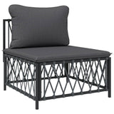 10 Piece Garden Lounge Set with Cushions Anthracite Steel