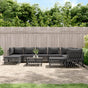 10 Piece Garden Lounge Set with Cushions Anthracite Steel