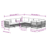 9 Piece Garden Lounge Set with Cushions Anthracite Steel - Extra Image