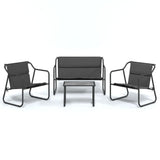 4 Piece Garden Lounge Set with Cushions Anthracite Steel