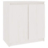Side Cabinet White 60x36x65 cm Solid Wood Pine - Front View