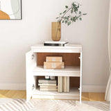 Side Cabinet White 60x36x65 cm Solid Wood Pine - Side View