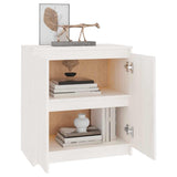 Side Cabinet White 60x36x65 cm Solid Wood Pine