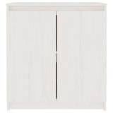 Side Cabinet White 60x36x65 cm Solid Wood Pine - Top-Down View