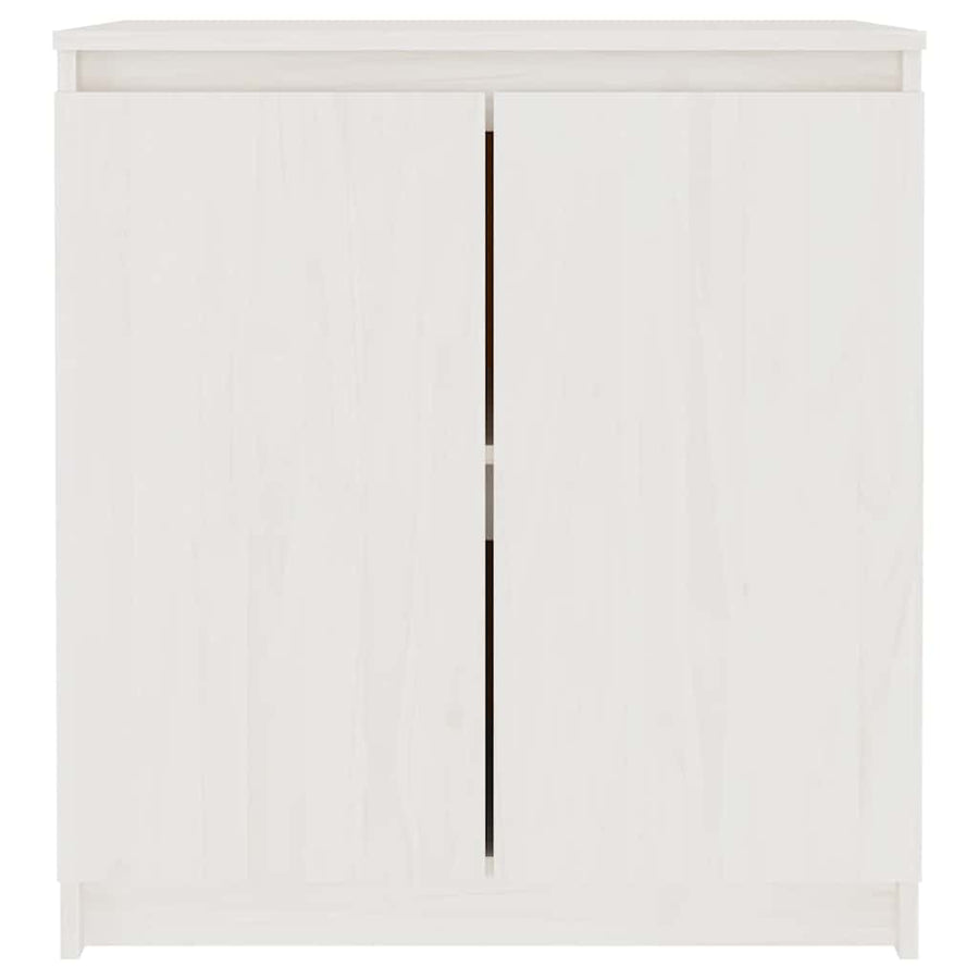 Side Cabinet White 60x36x65 cm Solid Wood Pine