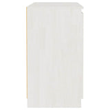 Side Cabinet White 60x36x65 cm Solid Wood Pine - 45-Degree Angle
