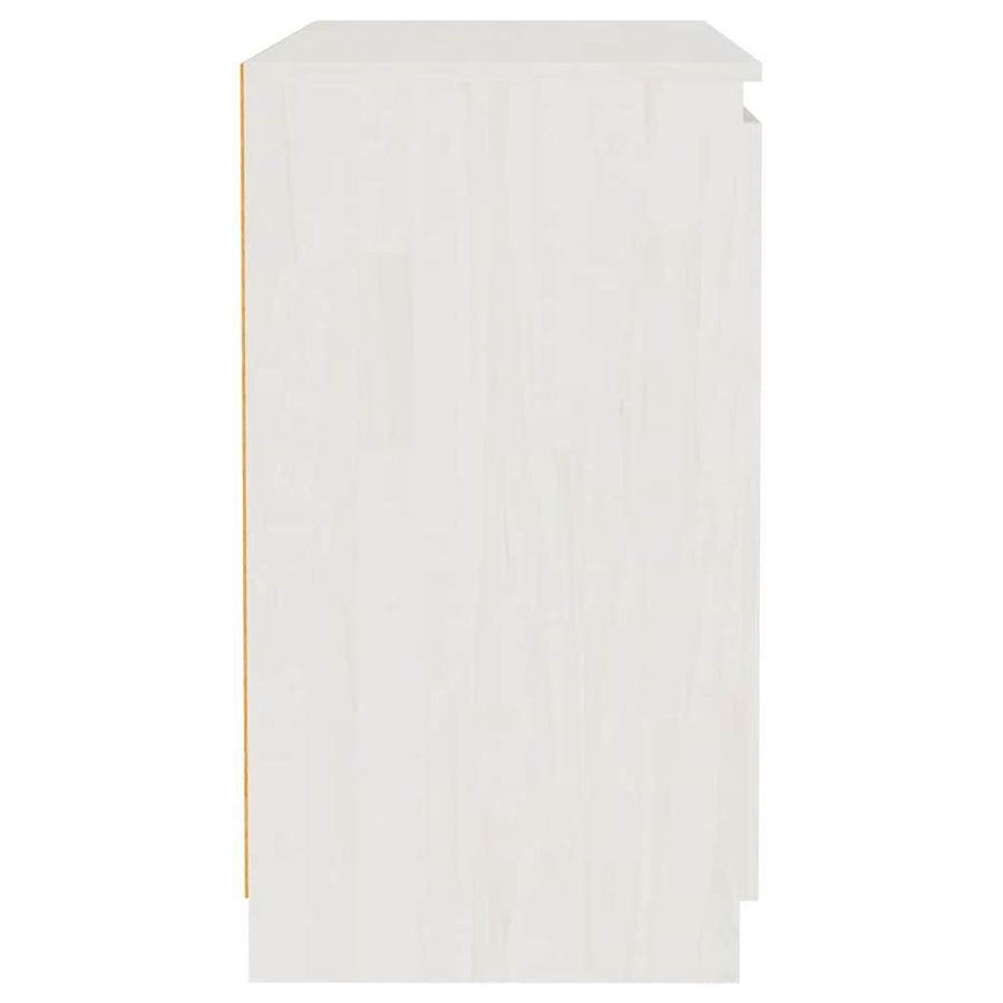 Side Cabinet White 60x36x65 cm Solid Wood Pine