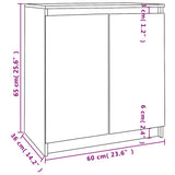 Side Cabinet White 60x36x65 cm Solid Wood Pine - Low Angle