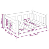 Dog Bed 75.5x55.5x28 cm Solid Wood Pine - Close-Up Angle