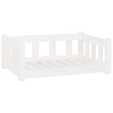 Dog Bed White 75.5x55.5x28 cm Solid Wood Pine - Front View