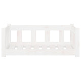 Dog Bed White 75.5x55.5x28 cm Solid Wood Pine - Side View