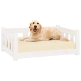 Dog Bed White 75.5x55.5x28 cm Solid Wood Pine - 45-Degree Angle