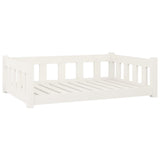 Dog Bed White 95.5x65.5x28 cm Solid Wood Pine - Front View