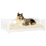 Dog Bed White 95.5x65.5x28 cm Solid Wood Pine - Side View