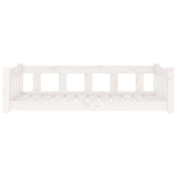Dog Bed White 105.5x75.5x28 cm Solid Wood Pine - Top-Down View