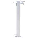Garden Water Column 100 cm Stainless Steel Square - Side View