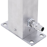 Garden Water Column 100 cm Stainless Steel Square - Rear View