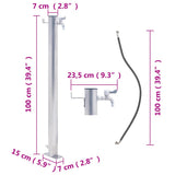 Garden Water Column 100 cm Stainless Steel Round