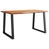 3 Piece Dining Set with Live Edge Solid Wood Acacia - Side View
