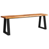 3 Piece Dining Set with Live Edge Solid Wood Acacia - Top-Down View