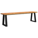 3 Piece Dining Set with Live Edge Solid Wood Acacia - Top-Down View