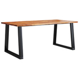 3 Piece Dining Set with Live Edge Solid Wood Acacia - Side View
