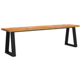 3 Piece Dining Set with Live Edge Solid Wood Acacia - Top-Down View